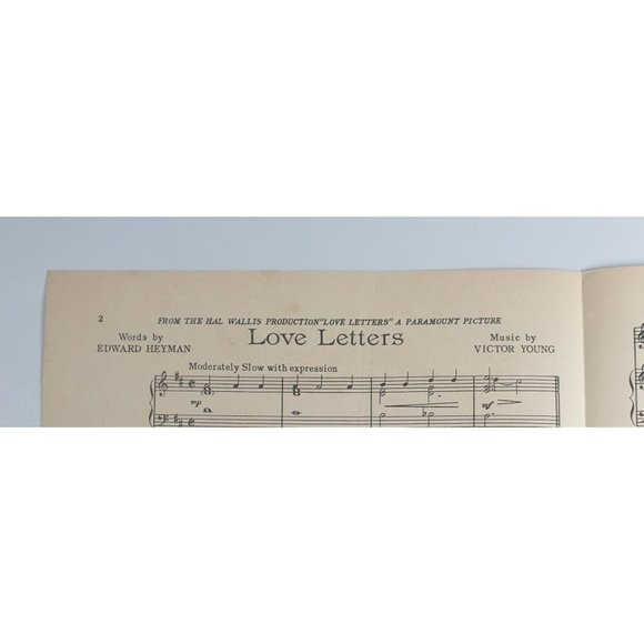 Love Letters 1945 Vintage Sheet Music Piano Voice Chords Easy Listening - Picture 3 of 4